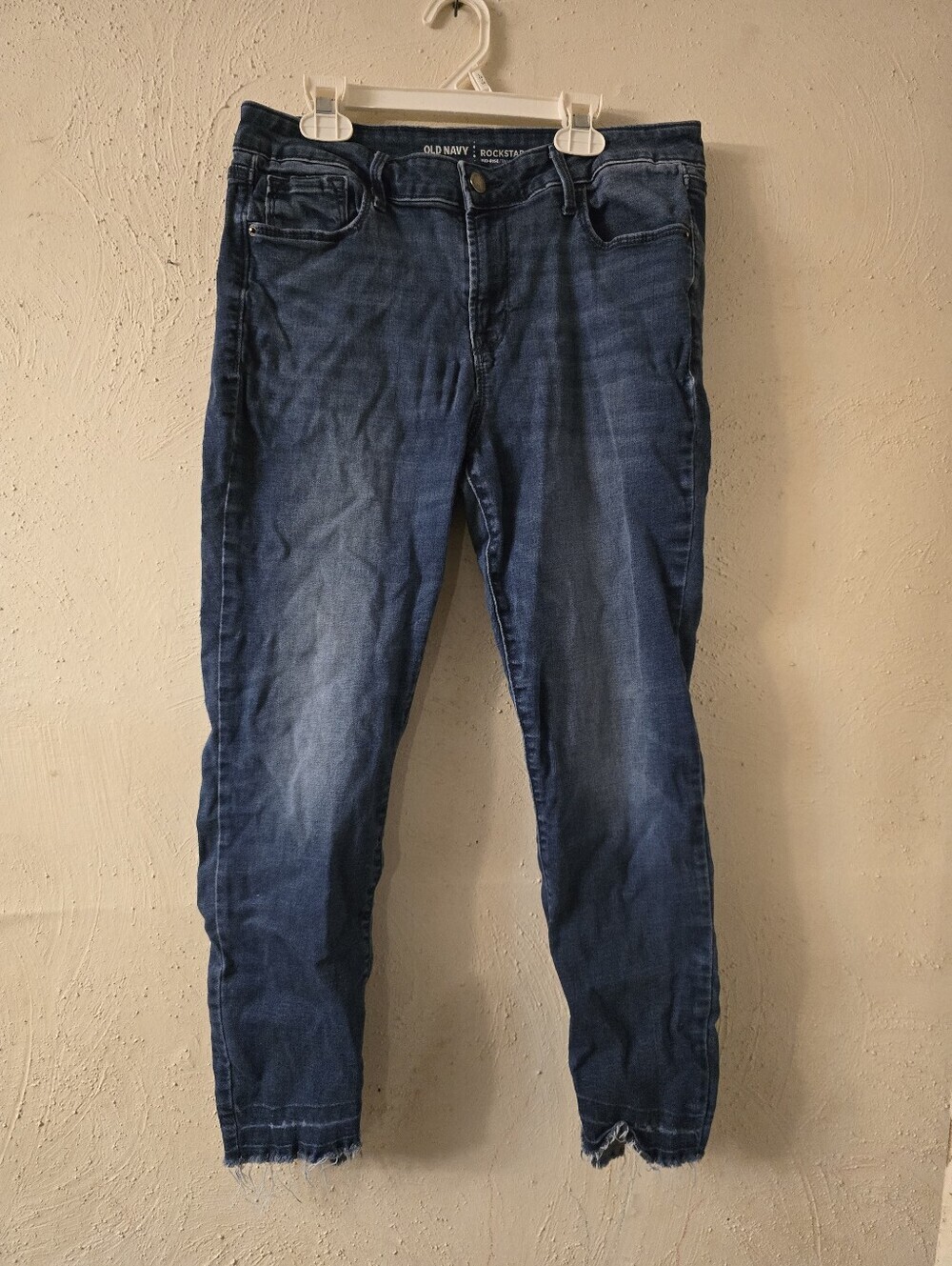 Old Navy Dark Blue Skinny Jeans with Frayed Hem